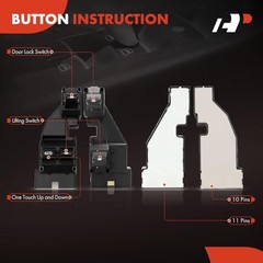 Driver and Passenger Side Power Window Switch Compatible with Dodge Ram 1500
