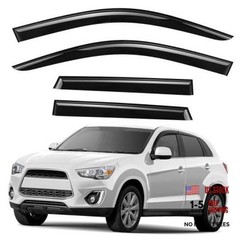GrandWheel Window Deflectors Smoke Tinted Tape-On For Outlander Sport 11-26