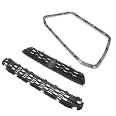 Chrome Black Upper Front Grille W/Surround Trim 6402A276 Compatible with
