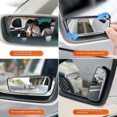 2PCS Adjustable Blind Spot Mirrors 360° Wide Angle Car Rearview Mirror