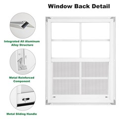 2 Pack 18×23 Shed Windows – Small Sliding Tempered Glass with Metal Mesh Screen
