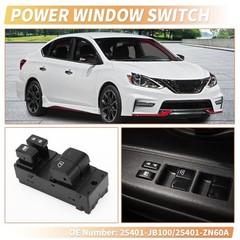 Front Left Driver Power Window Switch for Nissan Altima 2.5L 2009-2013 Black
