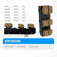 93570-3X000 Beige Left Driver Side Power Master Window Switch for Auto Down