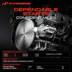 Starter Motor Compatible with Mazda 3 2010 2011 2012 2.0L, 12V 1.0KW 11-Teeth