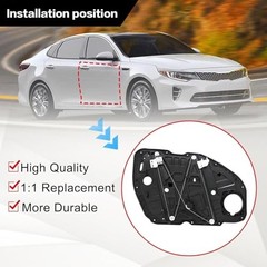 Power Window Regulator with Panel w/o Motor, Compatible with Front Right Side