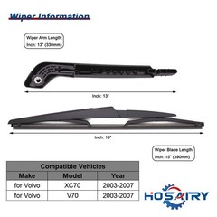 Rear Wiper Arm Blade Set for Volvo XC70 2003-2007, for Volvo V70 2003-2007 Re…