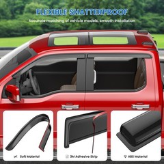 Window Visors Rain Guards fits 2009-2014 Ford F150 SuperCrew Cab, Out-Channel…