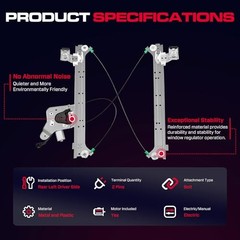 Rear Driver Side Power Window Regulator with Motor (2 Pins) Rear Driver (LH)