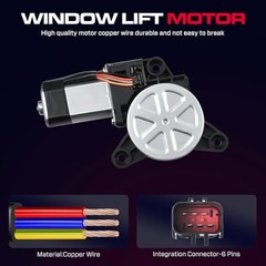 Front Driver Side Power Window Regulator with Motor (6 Front Driver With Motor