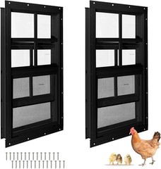 10″x18″ 2 Pack Shed Transom Windows, White Fixed Window with Tempered Glass,