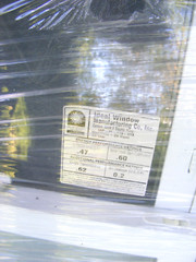 full wood framd window with glass, lock and screen