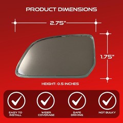 Convex Blind Spot Mirrors 2 Pack – Car Side Mirror Blindspot Elim Color: Sedan