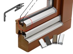 Casement Cover Profile with Seal | Weather Leg | Wooden Window Aluminium Protection Profile