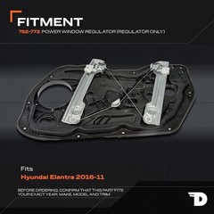 752-773 Front Driver Side Power Window Regulator (Regulator Only) Compatible