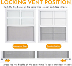 2 Pack Shed Windows, 24” X 27” Household Windows with Tempered Glass and Fiber