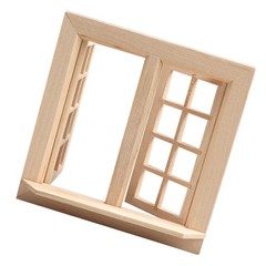 Mini House Adornment Mini Blank Window Model Uncolored Wooden Window
