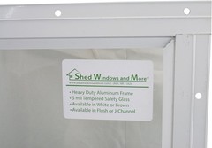 Shed Transom Window 10″ X 18″ White Flush Mount