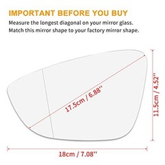 Mirror Glass Heated with Backing Plate Driver Side Left Side Rear View Mirror