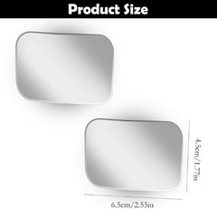 2Pcs Square Blind Spot Mirrors, 360-Degree Adjustable Wide Angle Convex Rearview