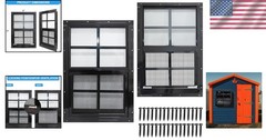 Durable 12×18 Shed Windows with Aluminum Frame – Ventilation & Light – 2 Pack
