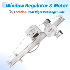 Rear Driver & Passenger Side Power Window Regulator with Motor Compatible with