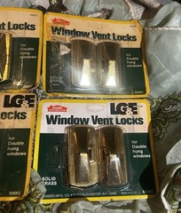4 x 599XC LG&E Window Brass Vent Locks New in Packaging Home Protector