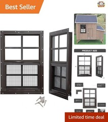 Elegant 2-Pack 12×18 Shed Windows with Tempered Glass & Aluminum Frame