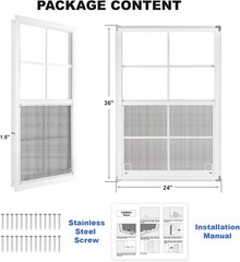 Weather Resistant 24″ x 36″ Shed Windows Set with Tempered Glass & Metal Frame