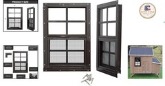 Elegant 2-Pack Flush Mount Shed Windows 12×18 with Tempered Glass Brown Finish