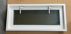 Hopper Window 30 x 13.75 Basement Laundry Room Garage White Vinyl 2 Latches