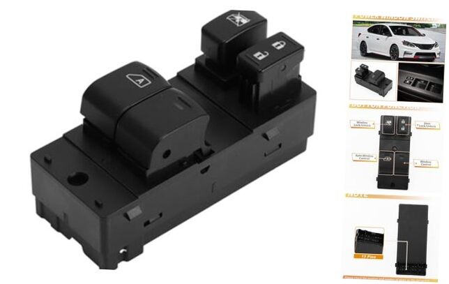 Front Left Driver Power Window Switch for Nissan Altima 2.5L 2009-2013 Black