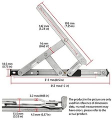 Casement Window Hinges – Stainless Steel, 2mm Thick, 10 Inch 2 Pair Silver