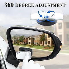 Suction Cup Blind Spot Mirror, HD Glass Frameless Removable Convex Rectangular