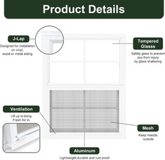 Chicken Coop Window 12 x 18 inches Sliding Shed Window with Tempered Glass and