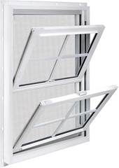 Vinyl Double Hung Window 36″ X 48″, Double-Pane Tempered Glass, Built-In Drainag