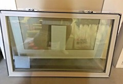 NEW TEMPERED GLASS ALMOND BATHROOM WINDOWS SET TOP/BOTTOM