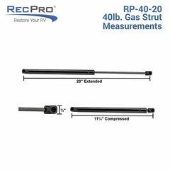 Gas Strut 20 Inch 40 Lbs Spring Rod Heavy-Duty Skylight Window Lift Set – (2Ea)