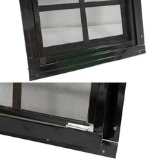 2 Pack Shed Windows with Black Frame,18x 23 Flush Mount Small Window
