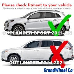 GrandWheel Window Deflectors Smoke Tinted Tape-On For Outlander Sport 11-26