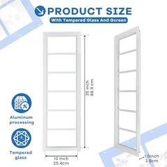 2 Pack Shed Windows, 10″x35″ Transom Window Fixed Design with 10″ x35″ White