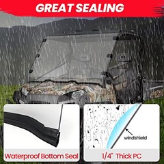 Scratch-Resistant Front Windshield Compatible with Polaris Ranger XP