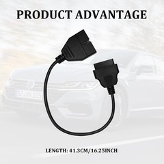 OBD1 to OBD2 Adapter Cable, 12 Pin to 16 Pin Diagnostic Scanner Connector for Mo