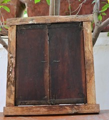 Antique Wooden Window Hand Painted Radha Krishna Rajasthani Wall Hanging Frame