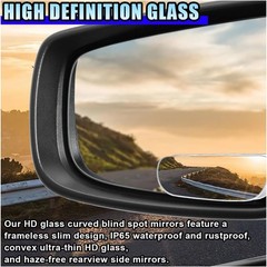 2PCS Blind Spot Mirror, HD Glass Rotate Adjustable Side Mirror, St Size: Strip