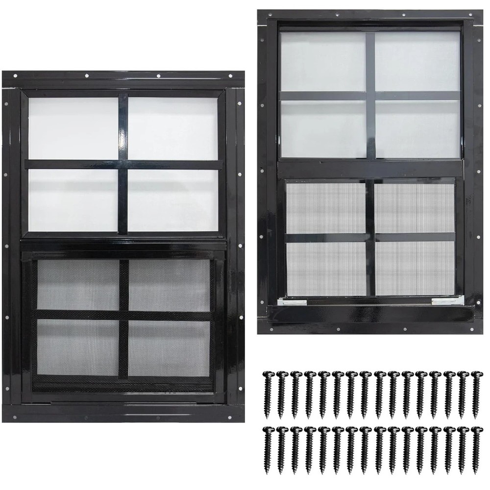 High Strength 12×18 Shed Windows with Tempered Glass, 2 Pack