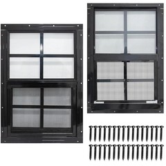 High Strength 12×18 Shed Windows with Tempered Glass, 2 Pack