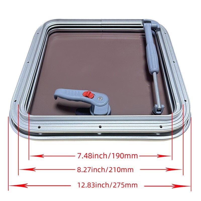 ISURE MARINE Anodized Aluminum Push Out Deck Hatch Square Opening Boat Yacht
