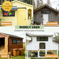 2 Pack Shed Windows, 10″X 18″ Black Sliding Window Suitable for Chicken Coop, Sh