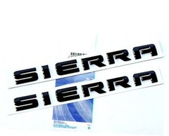 2Pack OEM Sierra Nameplates Letter Emblems Badges Glossy Compatible with Black