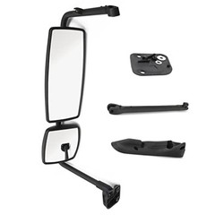 Door Mirror with Arm Black Fit for International 4300 4400 7400 7600 left side